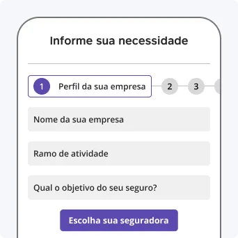 Cotar seguro empresarial: na imagem, primeira etapa de contratação de seguro para empresas — informar dados da empresa.