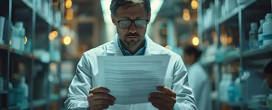 Como funciona um seguro para médico? Na imagem, médico lendo contrato de RC profissional e entendendo como esta modalidade de seguro funciona