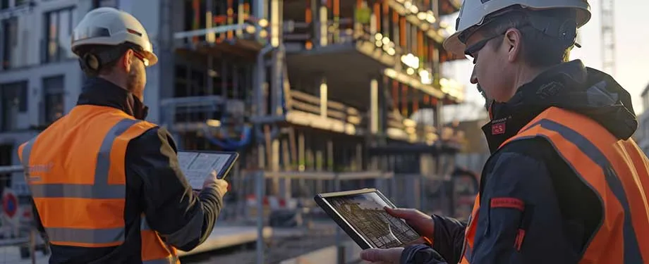 Como é feito o comissionamento de obra? Na imagem, construtores civis supervisam atividades de obras para garantir que o processo está sendo feito de forma correta